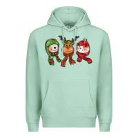 Seafoam christmas reindeer polar bear snowman Premium Hoodie - CowGirlArtShop