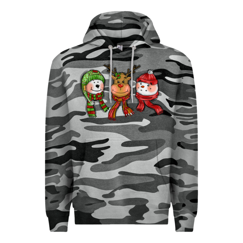 Christmas Reindeer Polar Bear Snowman Premium Hoodie by CowGirlArtShop | Teevron