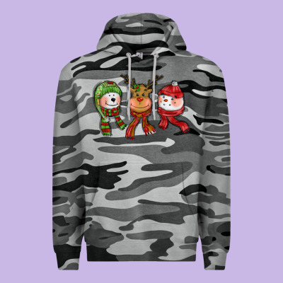 Christmas Reindeer Polar Bear Snowman Premium Hoodie Designed By Cowgirlartshop