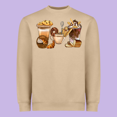 Bakery Coffee Cups With Cookie Bbs Heavyweight Sweatshirt Designed By Bundleandbundleshop