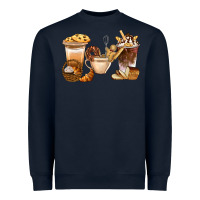 Navy Bakery Coffee Cups With Cookie Bbs Heavyweight Sweatshirt - BundleAndBundleShop