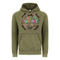 Vintage Olive you are enough Vintage Hoodie - MaliasSmallBusiness