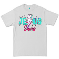 Dove Grey jesus saves Premium Tee - JahusDesignShop