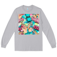 Moon Dust hand cream and nail tools with serape and glitter seamless pattern bbs Long Sleeve Tee - BundleAndBundleShop