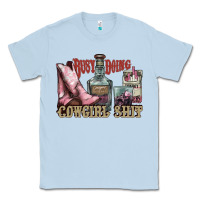 Dusty Blue busy doing cowgirl shit liquor boots cigarette Classic Tee - NancyCooperArtShop