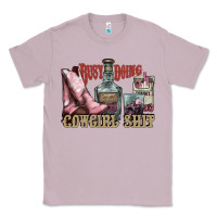 Lilac busy doing cowgirl shit liquor boots cigarette Classic Tee - NancyCooperArtShop