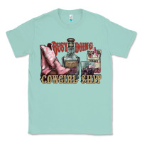 Seafoam busy doing cowgirl shit liquor boots cigarette Classic Tee - NancyCooperArtShop