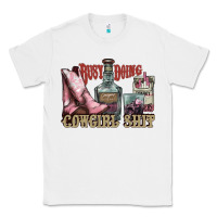White busy doing cowgirl shit liquor boots cigarette Classic Tee - NancyCooperArtShop