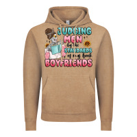 Vintage Coffee judging men by the standards of my book boyfriends Vintage Hoodie - MaliasSmallBusiness