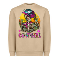 Cowgirl Skeleton With Landscape Heavyweight Sweatshirt | Teevron