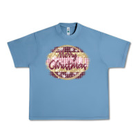 Pebble Blue merry christmas pink Urban Heavy Tee - MaliasSmallBusiness