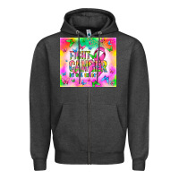 Charcoal Heather Fight Cancer in all colors Zipper Hoodie - NancyCooperArtShop