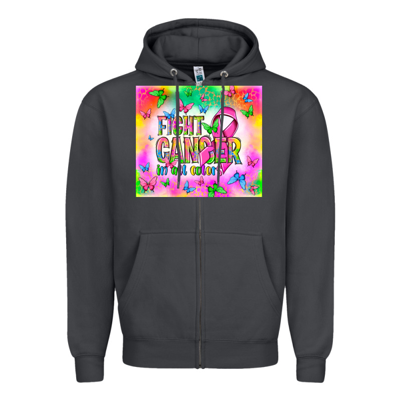 Fight Cancer In All Colors Zipper Hoodie by NancyCooperArtShop | Teevron