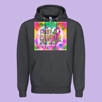 Fight Cancer In All Colors Zipper Hoodie Designed By Nancycooperartshop