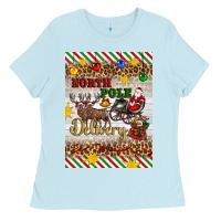 Baby Blue christmas north pole delivery Ladies Tee - Artiststas