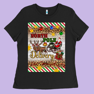 Christmas North Pole Delivery Ladies Tee Designed By Artiststas