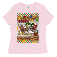 Bubblegum Pink christmas north pole delivery Ladies Tee - Artiststas