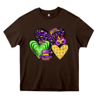 Chocolate Brown hearts mardi gras Heavy Core Tee - JahusDesignShop
