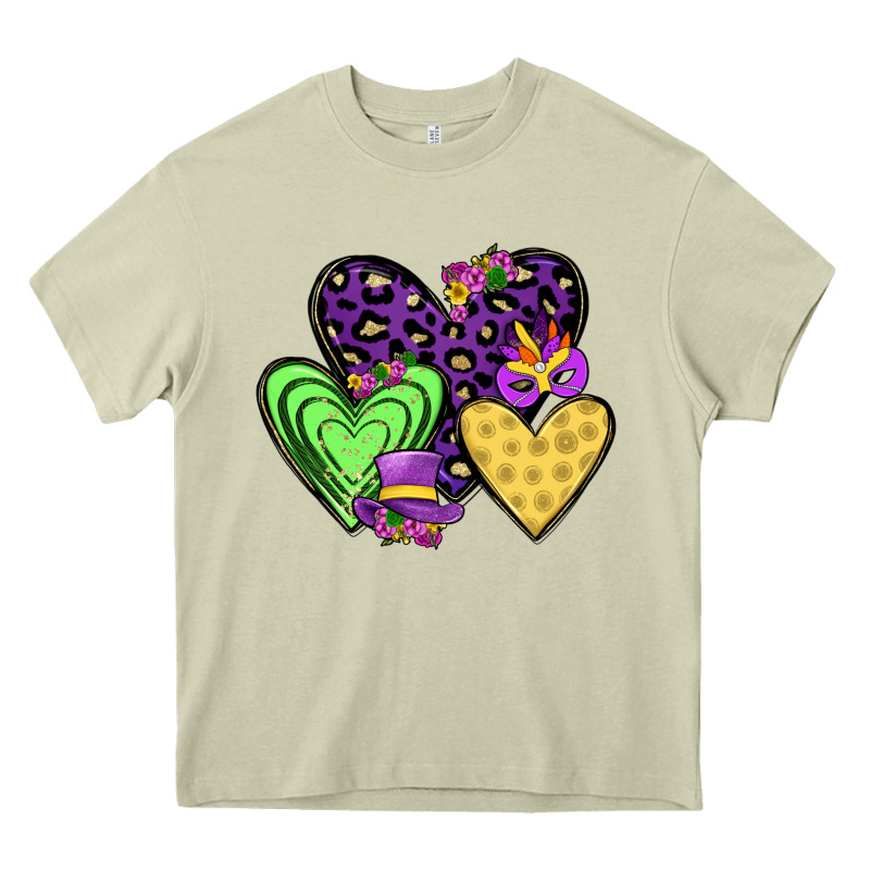 Hearts Mardi Gras Heavy Core Tee by JahusDesignShop | Teevron