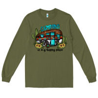 Army Green camping is my happy place2 Long Sleeve Tee - JahusDesignShop