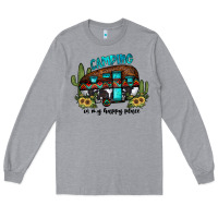 Heather Grey camping is my happy place2 Long Sleeve Tee - JahusDesignShop