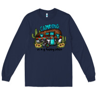 Navy camping is my happy place2 Long Sleeve Tee - JahusDesignShop