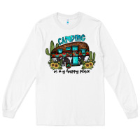 White camping is my happy place2 Long Sleeve Tee - JahusDesignShop