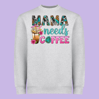 Mama Needs Coffee Bbs Heavyweight Sweatshirt Designed By Bundleandbundleshop