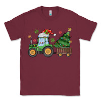 Burgundy christmas tractor Classic Tee - MaliasSmallBusiness