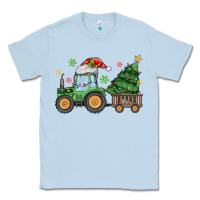 Dusty Blue christmas tractor Classic Tee - MaliasSmallBusiness