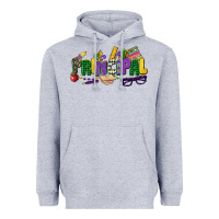 Heather Grey principal mardi gras cowgirl Heavyweight Hoodie - CowGirlArtShop