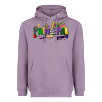 Lavender principal mardi gras cowgirl Heavyweight Hoodie - CowGirlArtShop