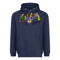 Navy principal mardi gras cowgirl Heavyweight Hoodie - CowGirlArtShop