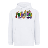 White principal mardi gras cowgirl Heavyweight Hoodie - CowGirlArtShop