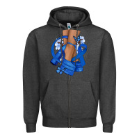 Charcoal Heather Colon Cancer diva blue ribbon Zipper Hoodie - NancyCooperArtShop