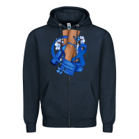 Navy Colon Cancer diva blue ribbon Zipper Hoodie - NancyCooperArtShop