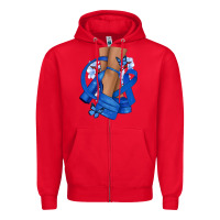 Red Colon Cancer diva blue ribbon Zipper Hoodie - NancyCooperArtShop