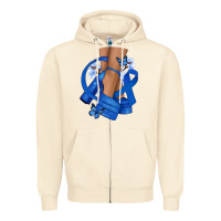 Sandshell Colon Cancer diva blue ribbon Zipper Hoodie - NancyCooperArtShop