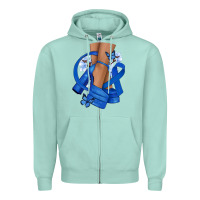 Seafoam Colon Cancer diva blue ribbon Zipper Hoodie - NancyCooperArtShop