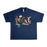 Navy love nurse Urban Heavy Tee - NancyCooperArtShop