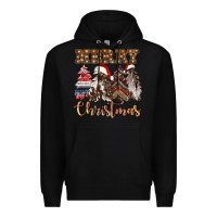 Black merry christmas trees Premium Hoodie - CowGirlArtShop