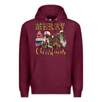 Burgundy merry christmas trees Premium Hoodie - CowGirlArtShop