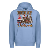 Colony Blue merry christmas trees Premium Hoodie - CowGirlArtShop