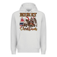Dove Grey merry christmas trees Premium Hoodie - CowGirlArtShop