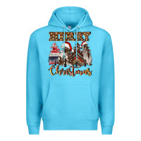 Ocean Blue merry christmas trees Premium Hoodie - CowGirlArtShop
