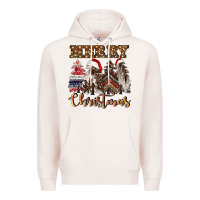 Pale Pink merry christmas trees Premium Hoodie - CowGirlArtShop