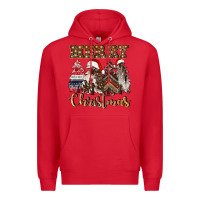 Red merry christmas trees Premium Hoodie - CowGirlArtShop