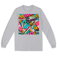 Moon Dust nail art tools and hand cream with serape and turquoise glitter seamle Long Sleeve Tee - BundleAndBundleShop