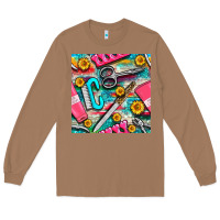 Toasted Coconut nail art tools and hand cream with serape and turquoise glitter seamle Long Sleeve Tee - BundleAndBundleShop