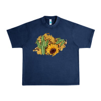 Navy cactus leopard sunflower glitter  patch Urban Heavy Tee - AdoDesignShop